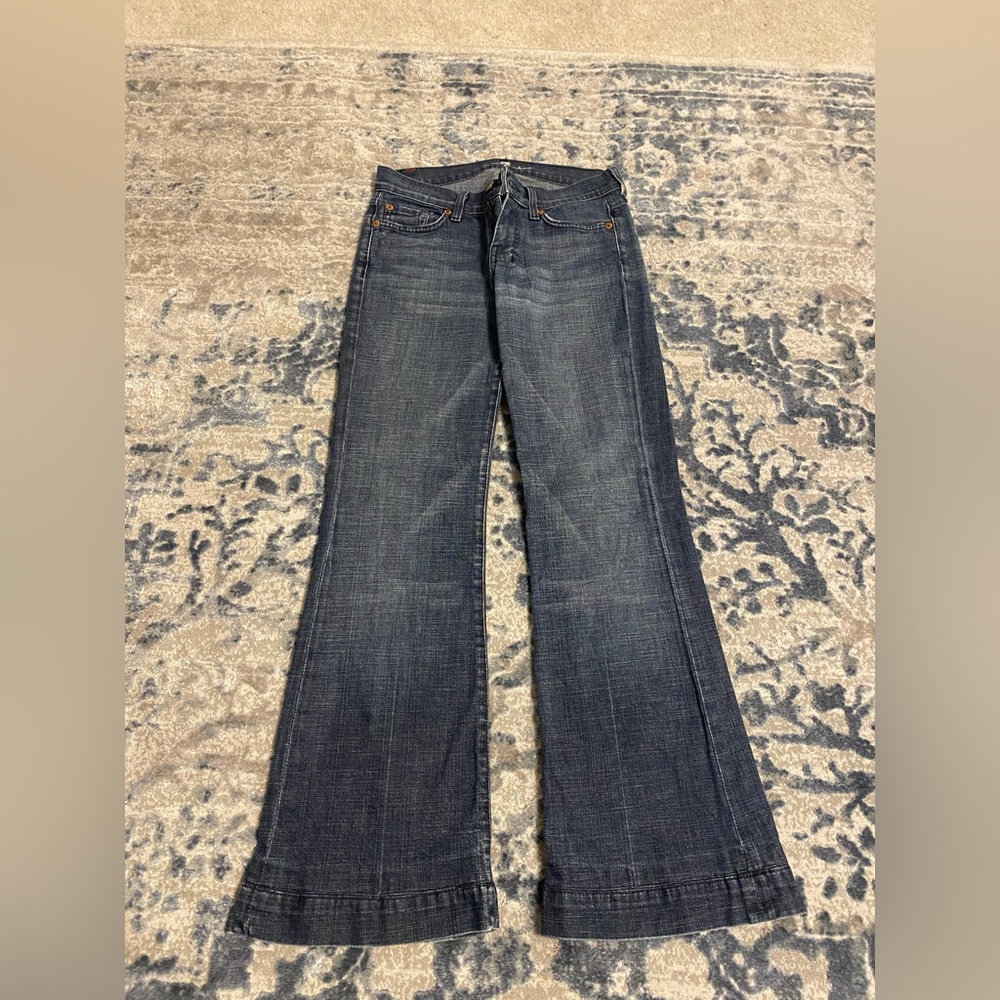 Seven for All Mankind wide leg jeans size 25, about 29” inseam